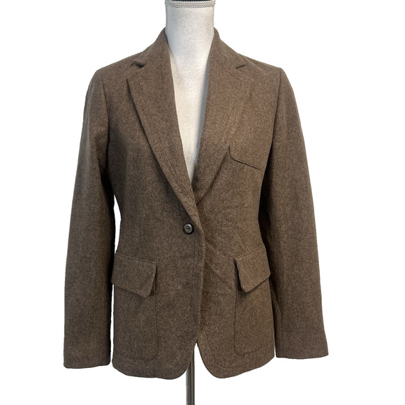 GAP Brown Wool Blazer Sz 6 Wool Jacket Professional Career Casual w/ Pockets - Picture 1 of 8